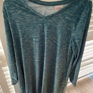 Lularoe blue Emily dress space dye look